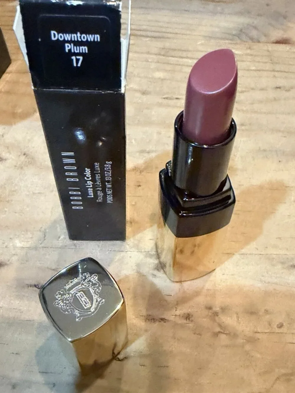 Bobbi Brown Luxe Lip Color In Downtown Plum 0.12 oz New With Box